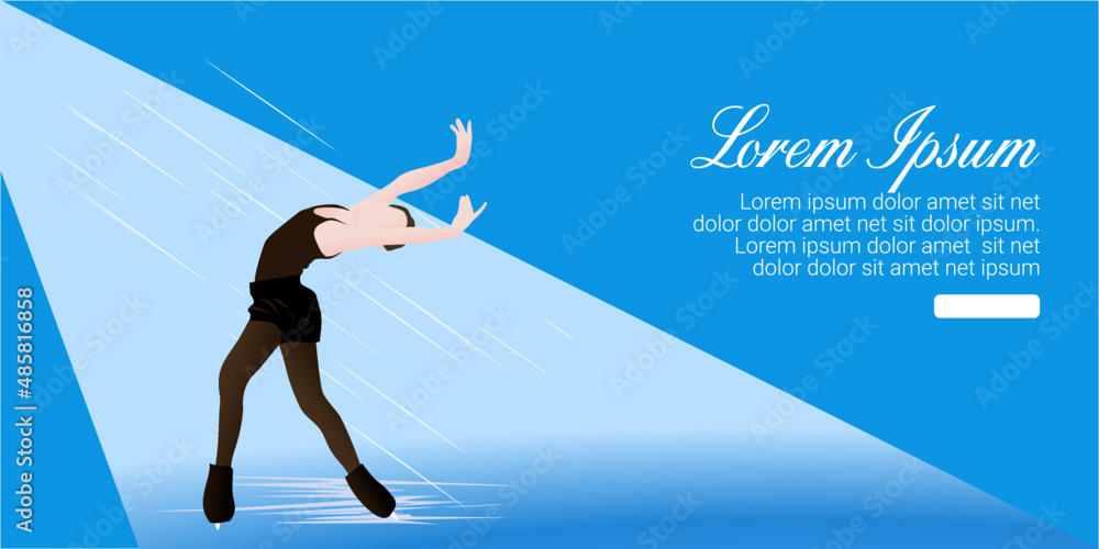 Cartoon illustration of an abstract girl skating on ice. Female Figure Skaters Cartoon illustration of an abstract girl skating on ice. Female Figure Skaters