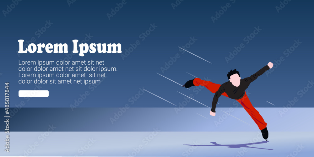 Vector illustration of single men's figure skating competitions in winter sports Vector illustration of single men's figure skating competitions in winter sports