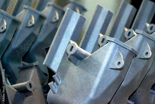 plastic model printed on powder 3d printer from powder by method of high speed sintering. Multi Jet Fusion MJF. New modern 3D printing technology. Progressive additive technologies