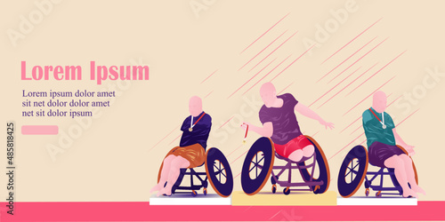 Faceless people with disabilities do sport