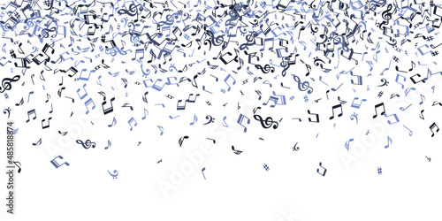 Music notes flying vector wallpaper. Sound