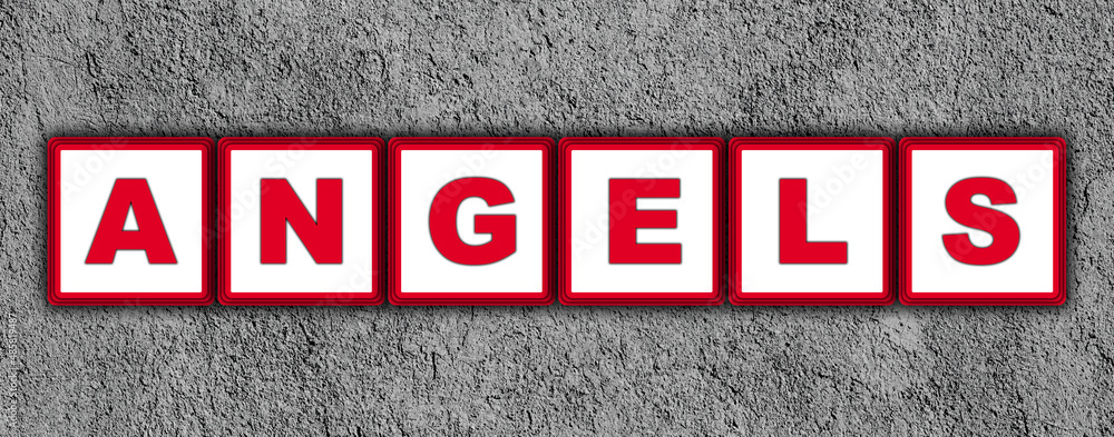 Angels Title - Red Square Concept - Wall Background - 3D Illustration