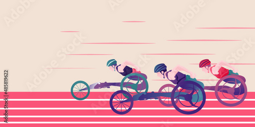 Faceless people with disabilities do sport