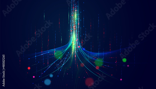 Data transformation vector background. big data technology, future of internet vector background design. Cyber circuit future technology background.
