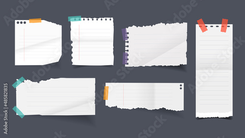 Set of notepaper banner. vector illustraion.