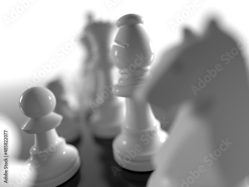 scacchi bianchi con fuoco su alfiere photo