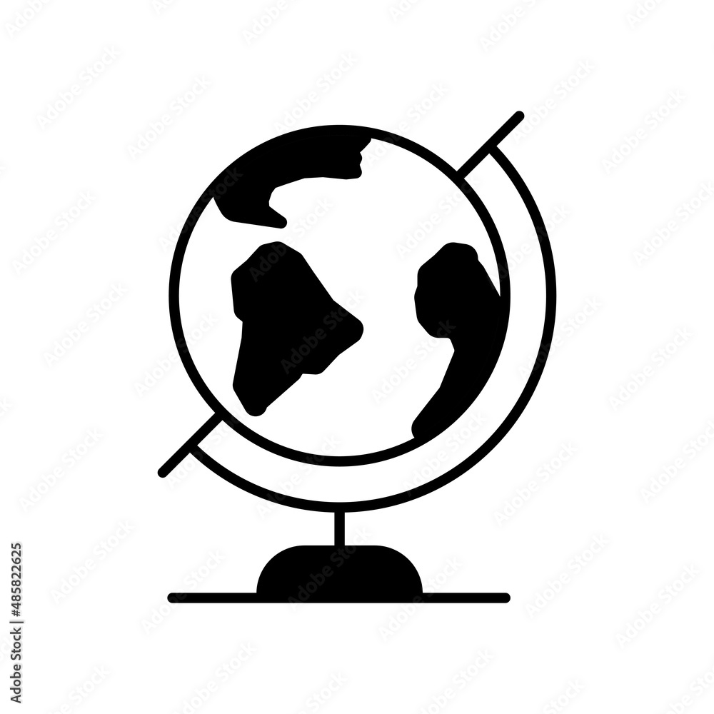 Globe black line icon. Planet Earth, web sign. Symbol of education ...