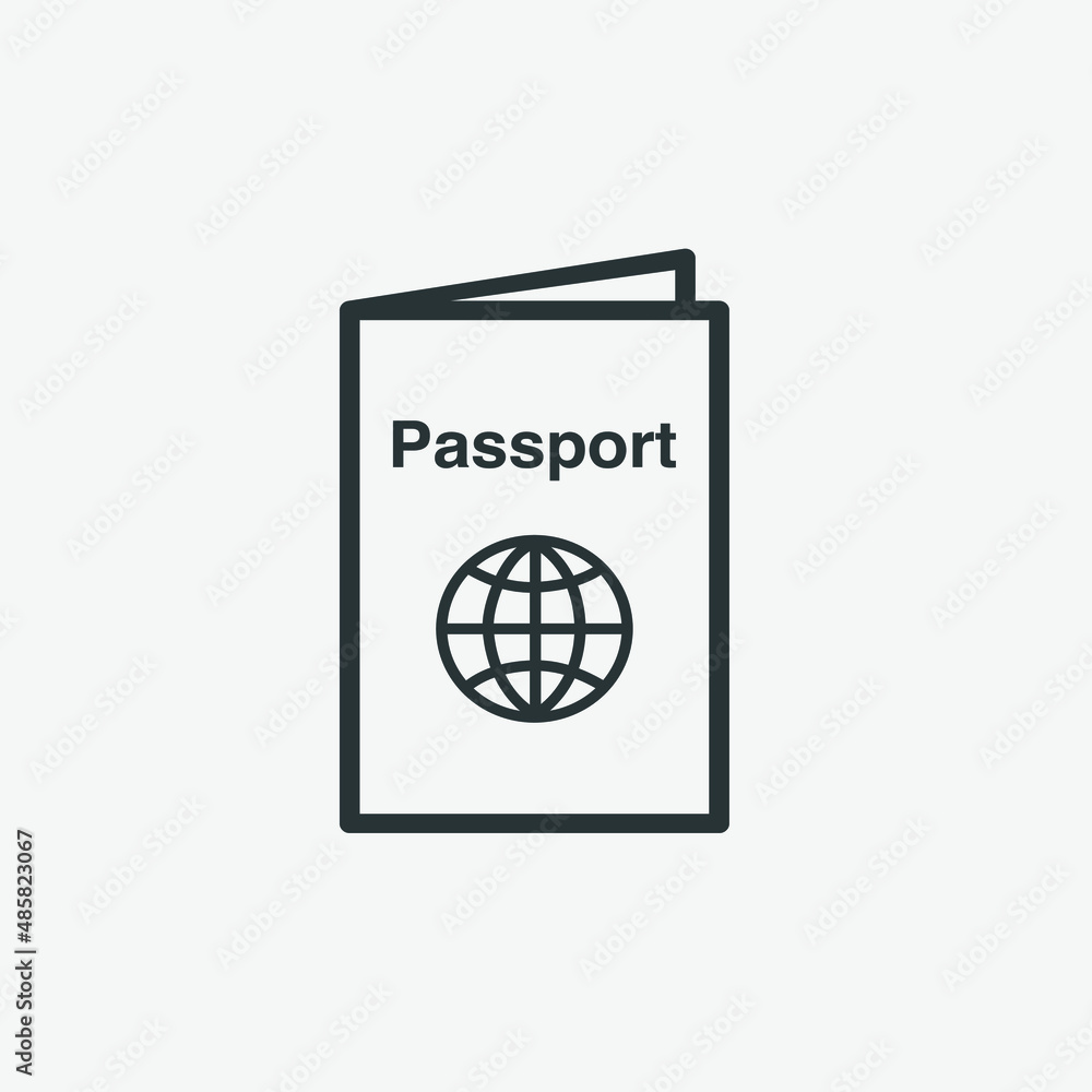 passport, document vector icon flat isolated symbol