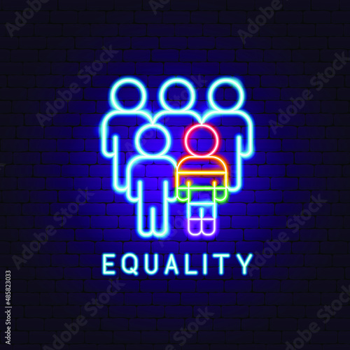 Equality LGBT Neon Label. Vector Illustration of People Promotion. © anna_leni