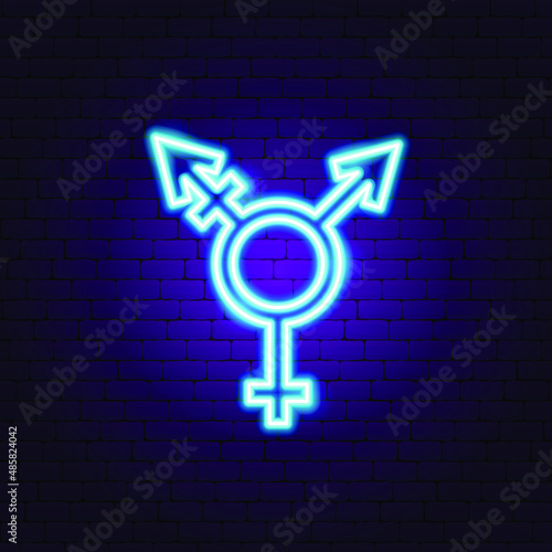 Transgender Neon Sign. Vector Illustration of Gender Promotion.