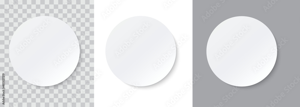 Round adhesive stickers on different background Round adhesive stickers on different background