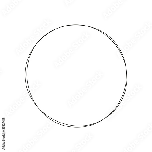 Continuous line circle. Minimalism linear art concept. Vector isolated on white.