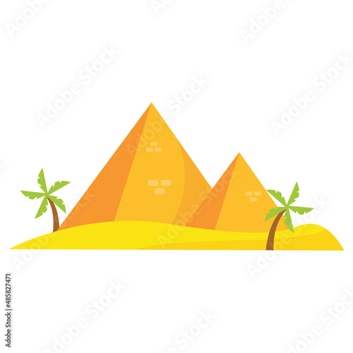 Two Pyramids In Desert
