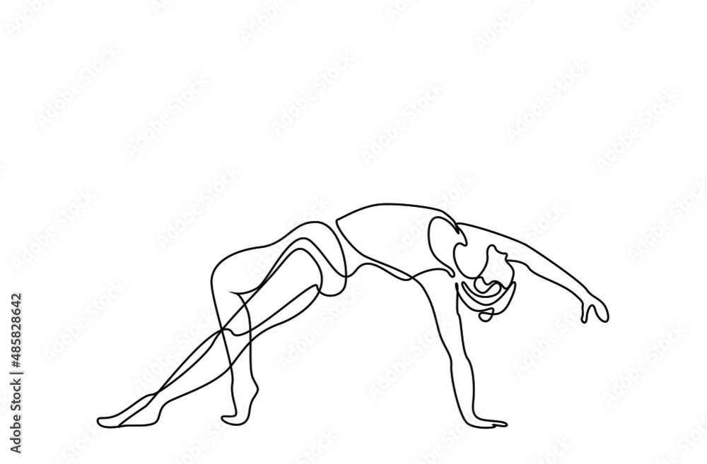 an athlete woman doing a stretch drawing style concept an athlete woman doing a stretch drawing style concept