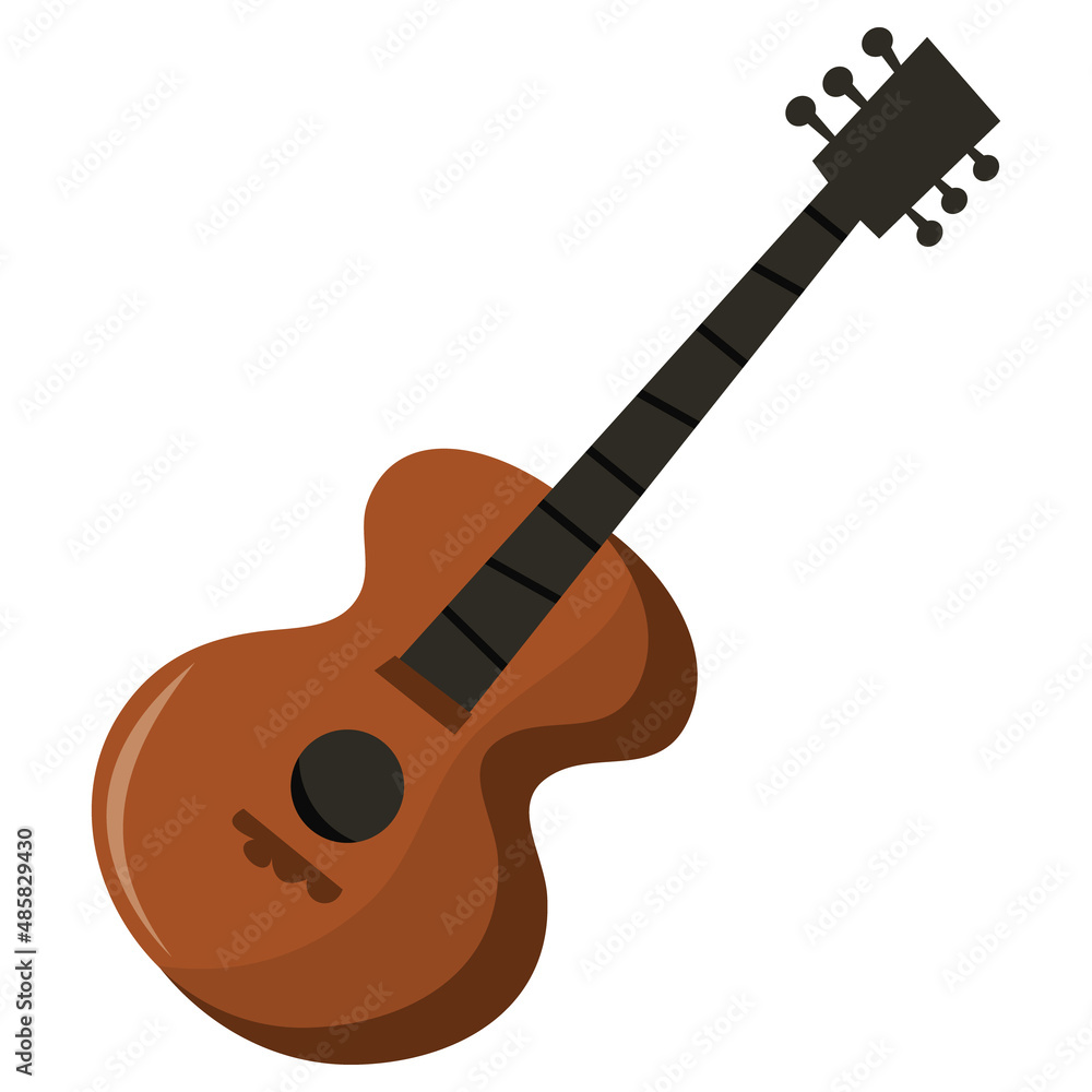 Naklejka premium Cartoon Acoustic Guitar