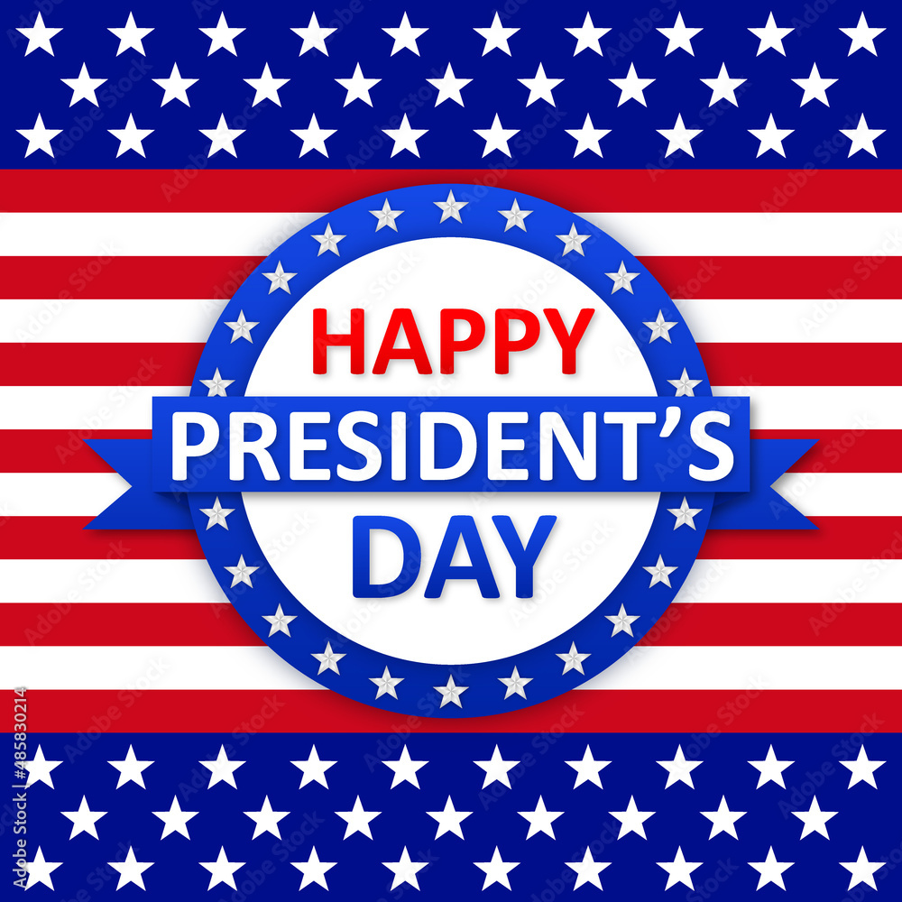 happy president's day in american flag social media template