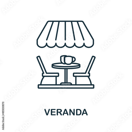 Veranda icon. Line element from restaurant collection. Linear Veranda icon sign for web design, infographics and more.