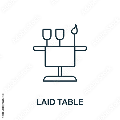 Laid Table icon. Line element from restaurant collection. Linear Laid Table icon sign for web design, infographics and more.