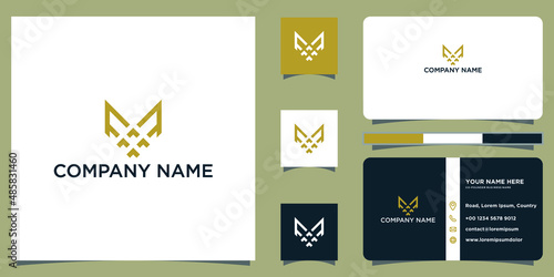 Legal location logo line art style and business card