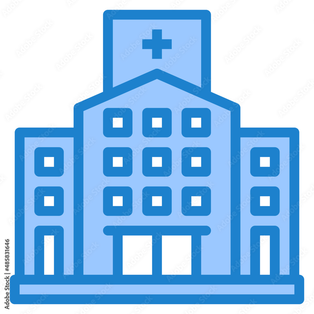 hospital building blue style icon hospital building blue style icon