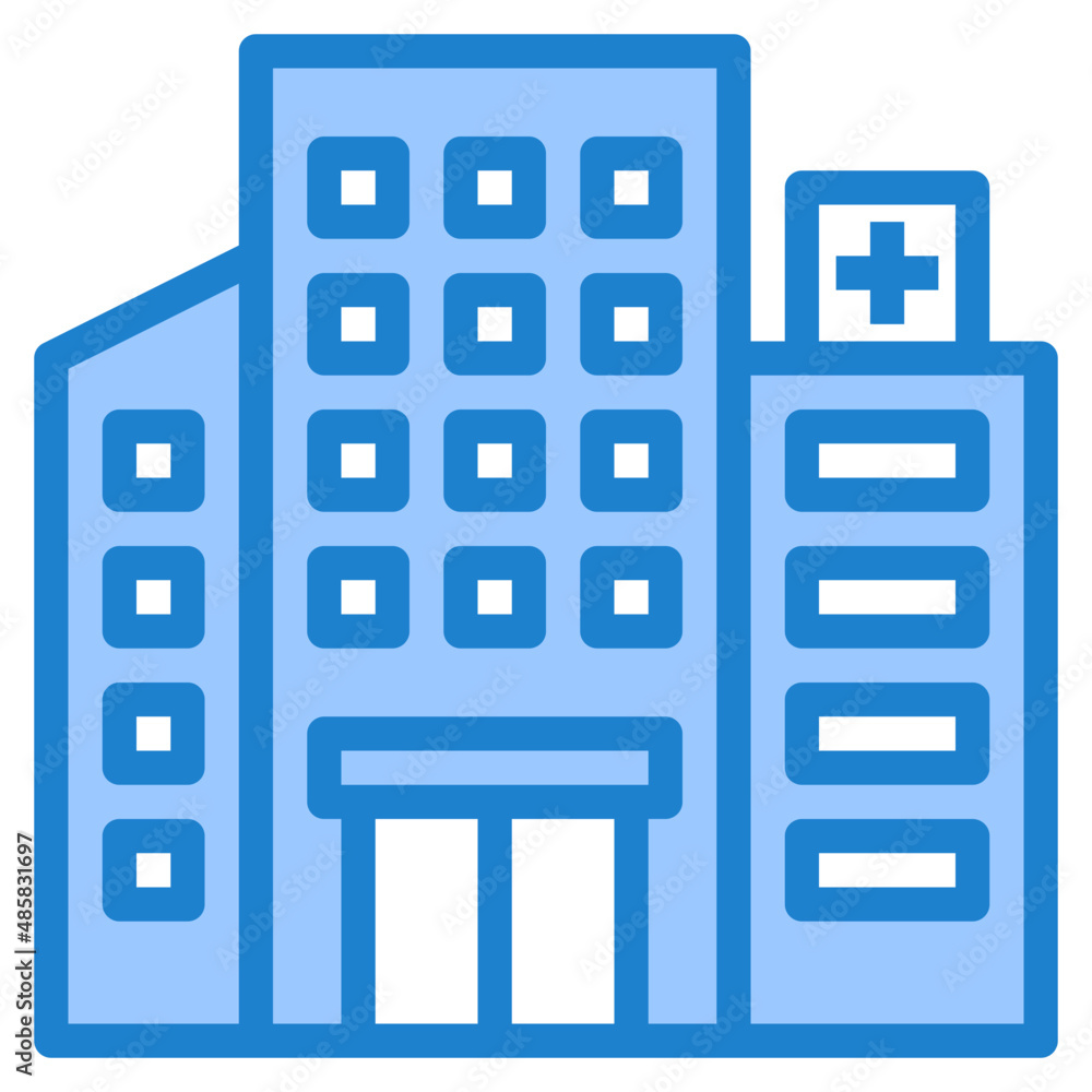 hospital building blue style icon hospital building blue style icon