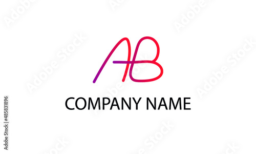 AB or BA letter golden ratio abstract monogram vector logo template