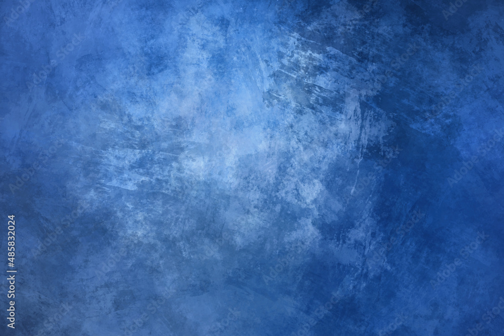 Abstract artistic texture digitally painted with an expressive, rich blue colour scheme