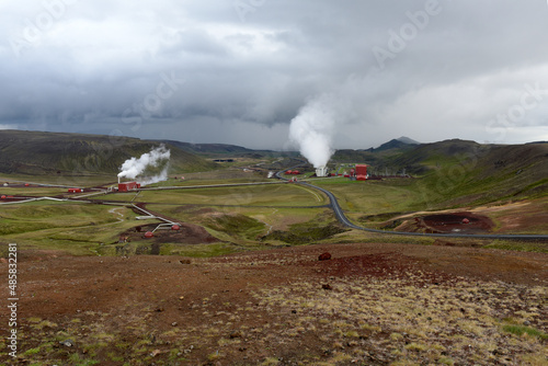 Hverarönd (Hverir) - Feld heisser Quellen und Schlote im Krafla-Vulkangebiet am See Myvaten