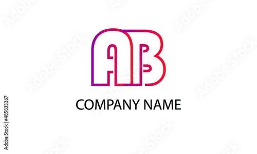 initial letter AB or BA  letter abstract monogram vector logo template