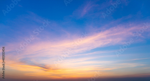 Sunset sky or evening time blue sky and white clouds. © Phongsak
