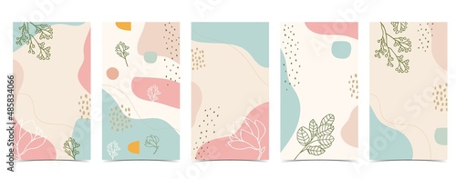 Canvas Print Color design background for social media with flower, leaf,shape