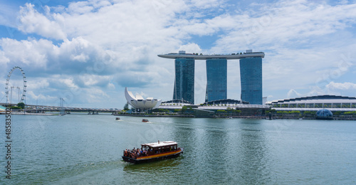 Photography River cruise boat tour in Singapore Marina Bay Sand