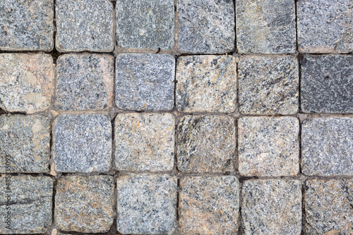 Wallpaper Mural The old wall is laid out of gray stone of a square shape Torontodigital.ca