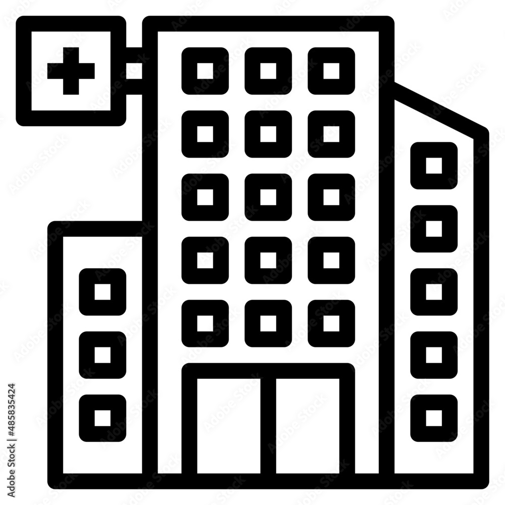 hospital building outline style icon hospital building outline style icon
