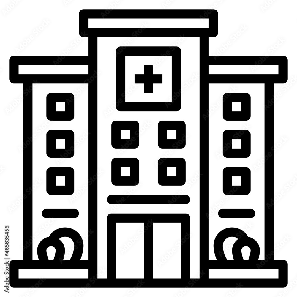hospital building outline style icon hospital building outline style icon