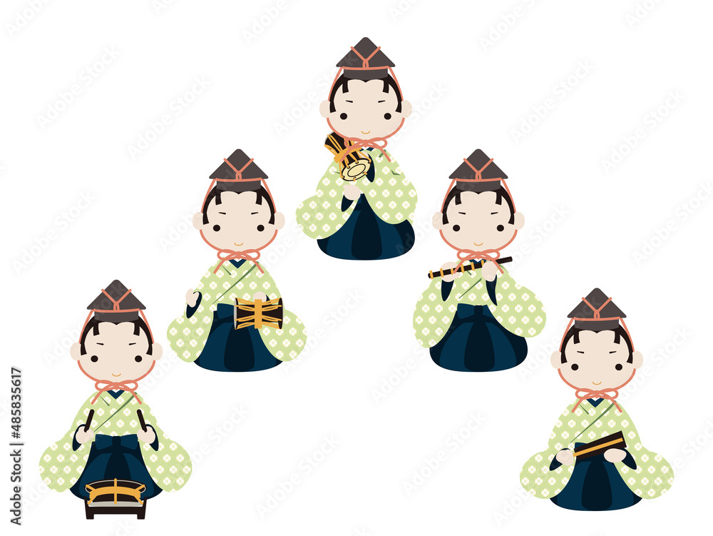 A set of Hina dolls goninbayashi A set of Hina dolls goninbayashi