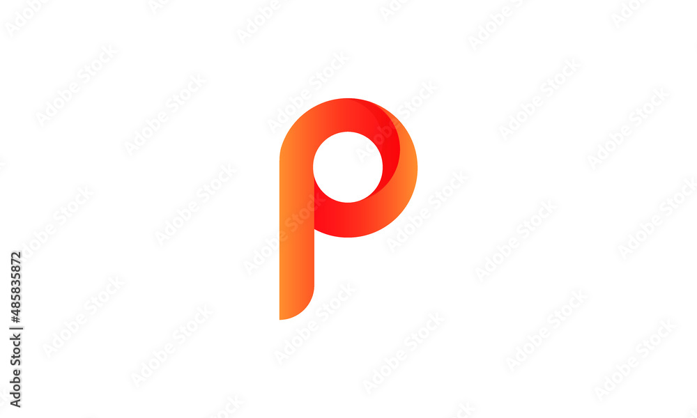 P letter golden ratio abstract monogram vector logo template P letter golden ratio abstract monogram vector logo template