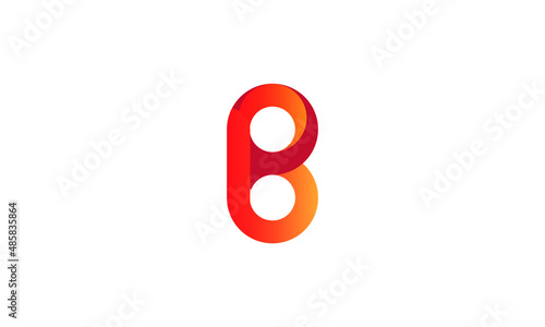 B letter abstract monogram vector logo template