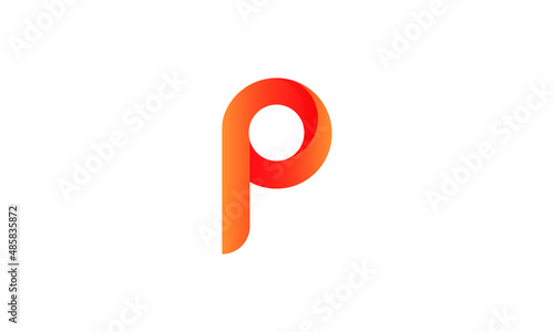 P letter golden ratio abstract monogram vector logo template