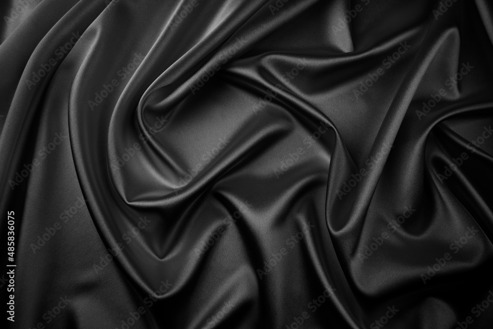 Black satin, silk, texture background