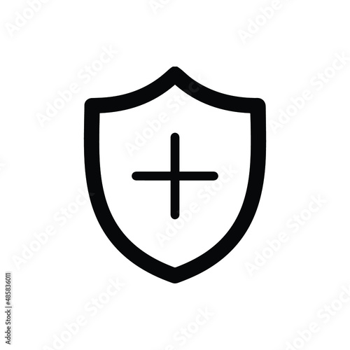 Aid first or medicine shield icon