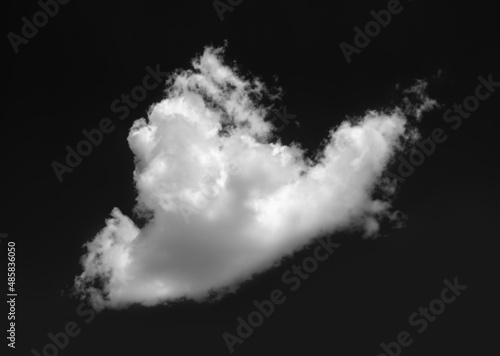 White cloud on black background.
