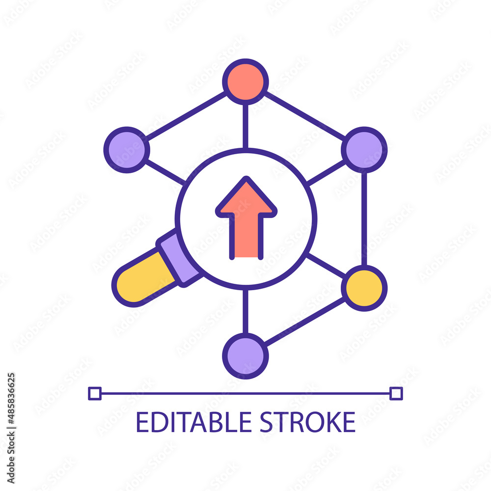 Link building process rgb color icon seo optimization of web source