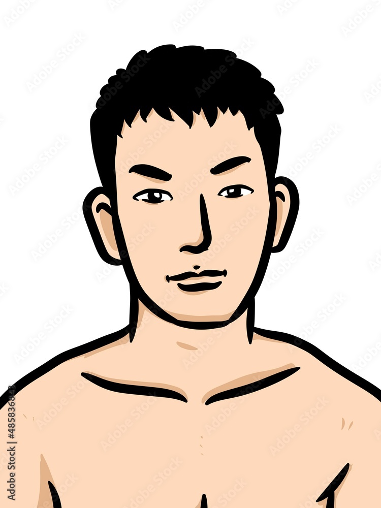 Fototapeta premium cute man cartoon on white background