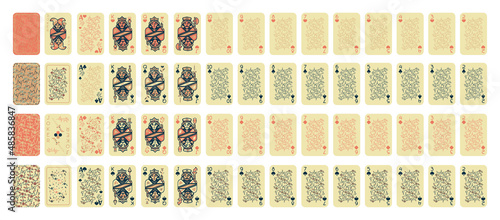 A collection of playing cards in a unique design.