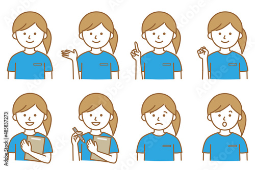 人 半袖  イラスト AI 素材 ベクター