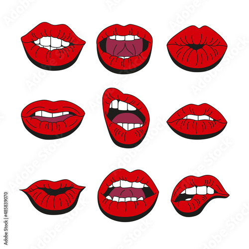 girl s red lips