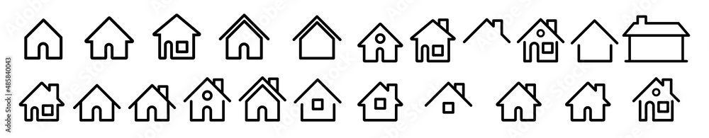 Fototapeta premium Home flat icon set vector illustration