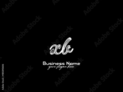 Brush letter XB black Logo, Simple Xb signature letter logo design photo