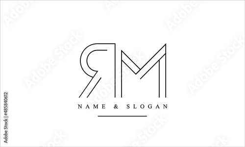 RM, MR, R, M abstract letters logo monogram
